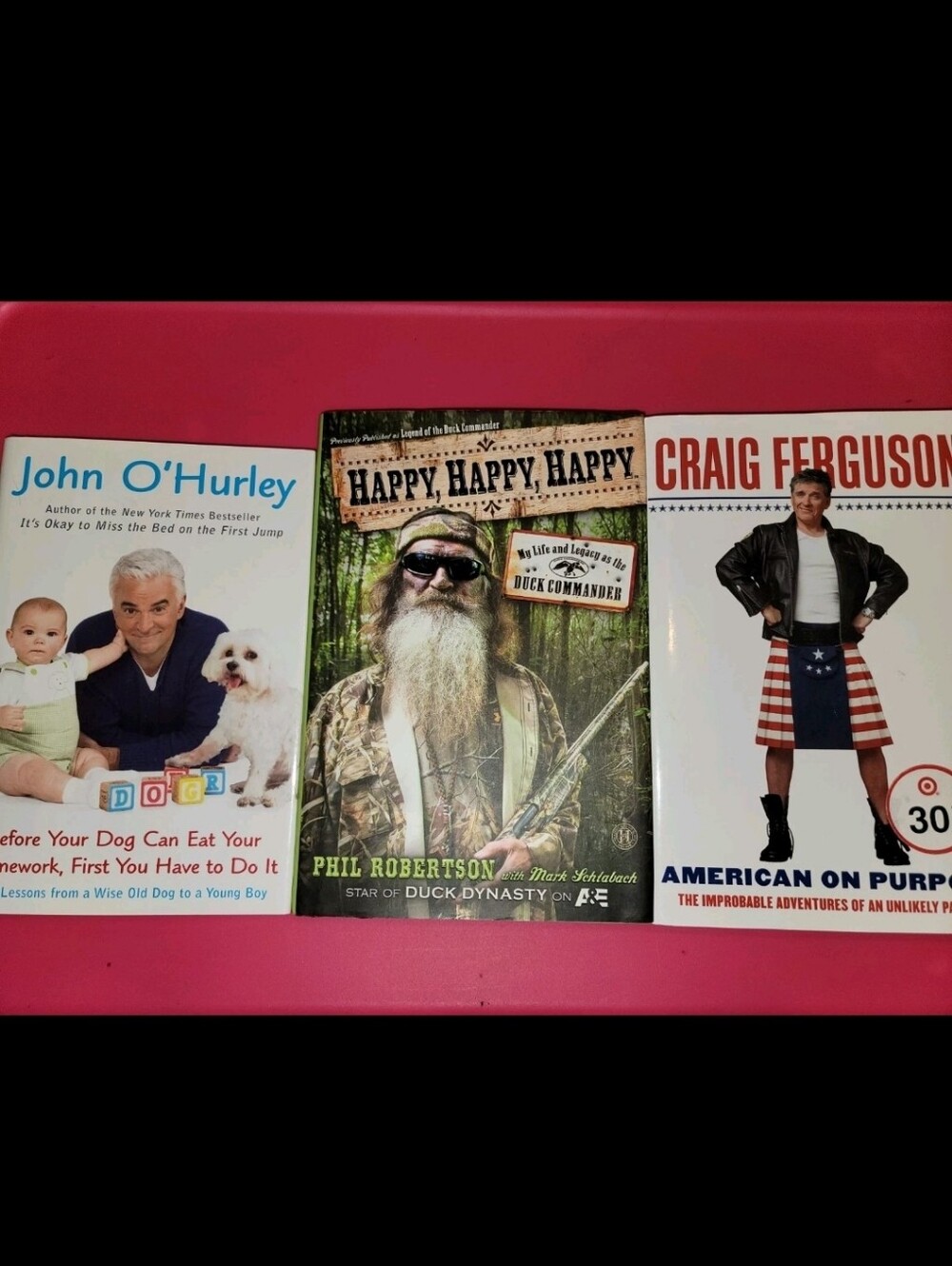 Comedy Book Lot 3 John O'Hurley Books Duck Dynasty Craig Ferguson